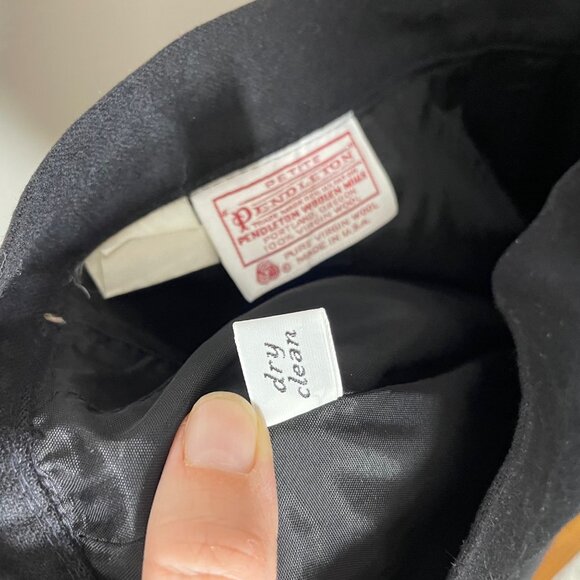 Vintage Pendleton Pencil Skirt Size 4 Petite Black Pure Virgin Wool Mid Length - Picture 6 of 7